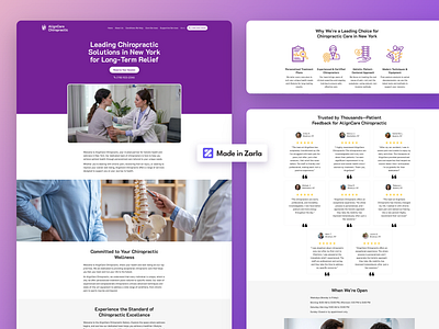 AlignCare Chiropractic - Zarla Website Template ai website builder chiropractic website chiropractor website local business local service small business web builder website design wellness website wix zarla