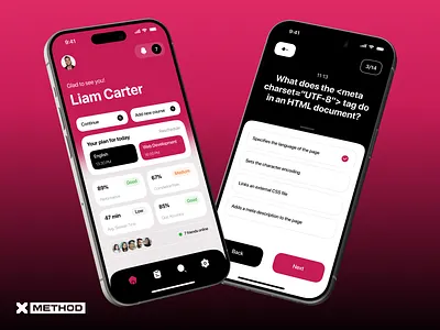 Learning Mobile App app dashboard design edtech education figma learning lms mobile quiz test ui ux