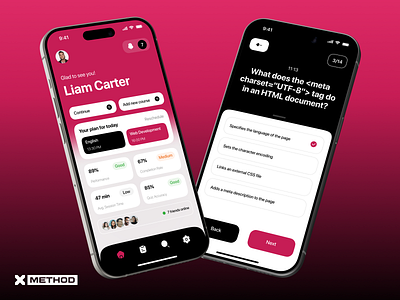 Learning Mobile App app dashboard design edtech education figma learning lms mobile quiz test ui ux