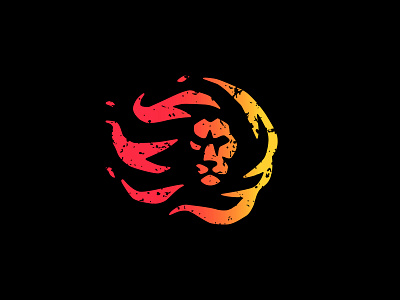 Flaming Lion Head Logo branding burn design face fire flame flaming grunge head king lion lions logo logo design logos mascot security simple wild