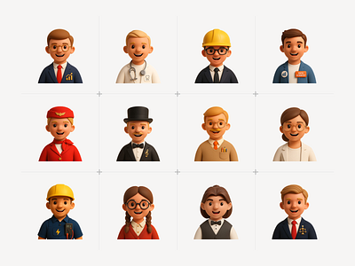 3D AI Avatars 3d ai avatar avatars characters human icons job profession profession 3d professional render worker