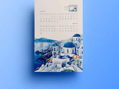 Calendar blue design illustration logo