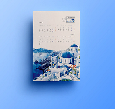 Calendar blue design illustration logo