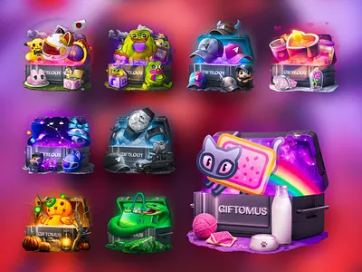 Case Designs – Gambling & Game Art blockchain box illustration case design crypto game fantasy case gambling gambling art gambling design gaming gift box ingame art item box loot case lootbox lootbox art nft collection prize box reward design skin case web3 design