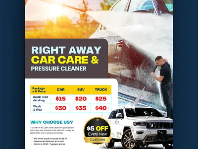 Car Wash & Pressure Cleaning Flyer Template – Canva Design canva template car wash car wash flyer car wash flyer template flyer flyer design flyer template