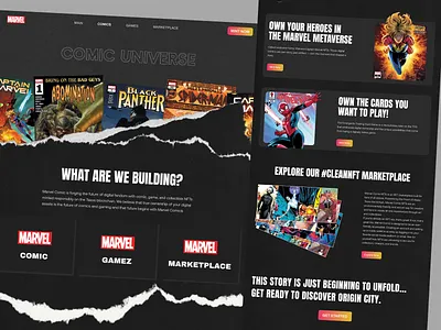 Marvel Comic_NFTs comic graphic design marvel ui uiux website