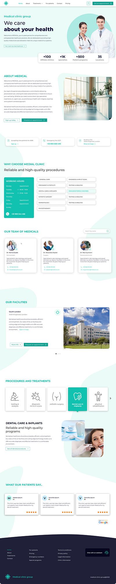 Medical landing page UI landing page ui webdesign