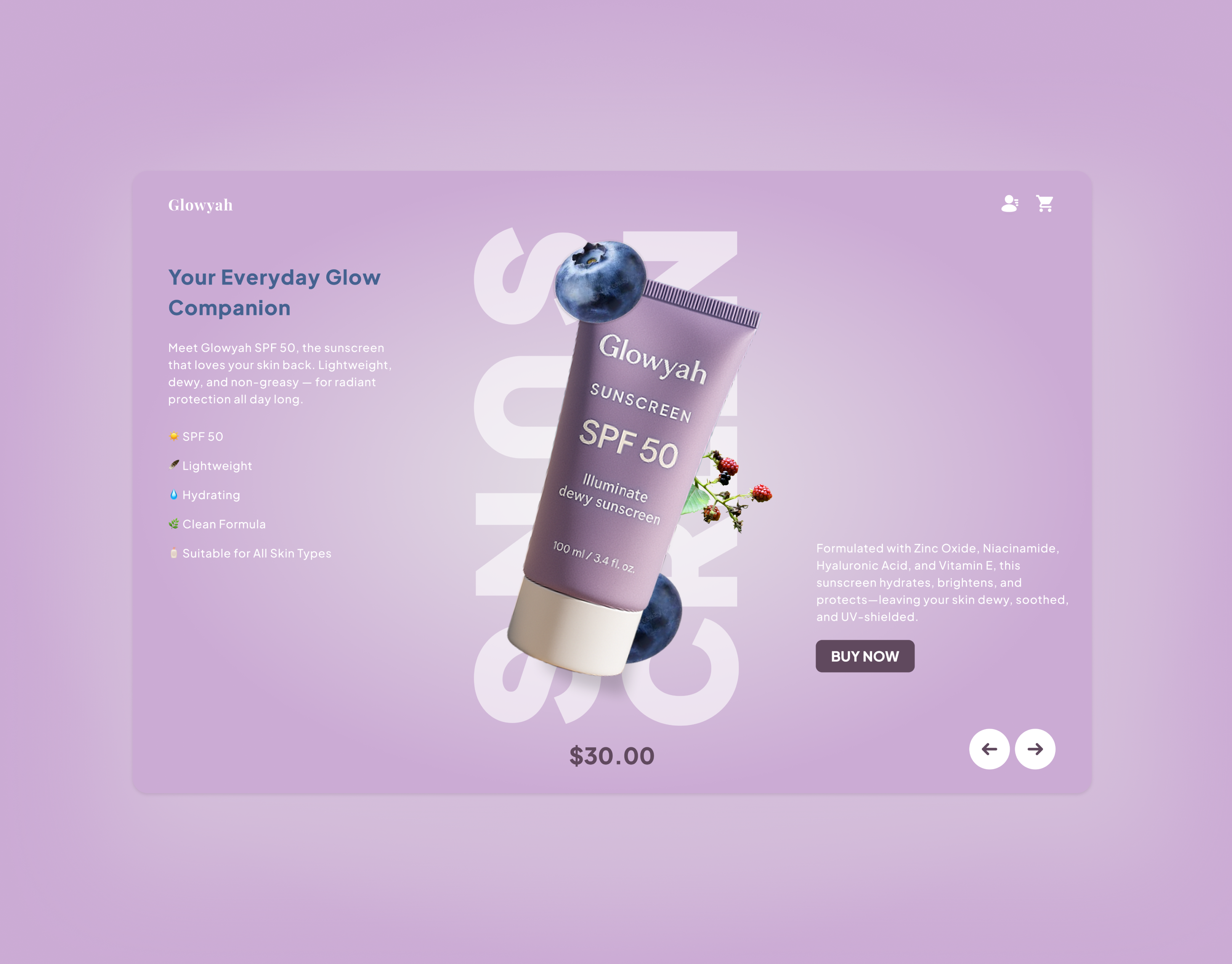 E-Commerce Landing Page UI Design animation figma graphic design landing page product page prototyping sunscreen ui ui design uiux user experience user interface web design website website design