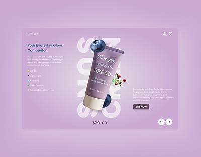 E-Commerce Landing Page UI Design animation figma graphic design landing page product page prototyping sunscreen ui ui design uiux user experience user interface web design website website design