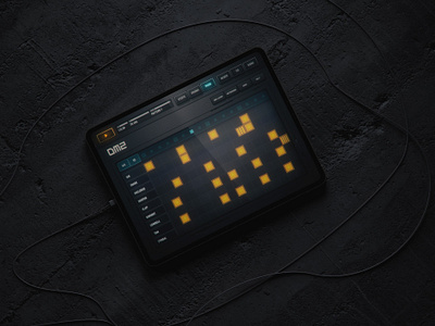 DM2 Music Ipad App colors dark drum futuristic hud ipad iphone mobile synth ui