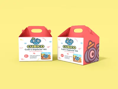 Cubi's Explorer Kit Toy Brand Packaging Design. box packaging brand identity branding graphic design label design logo packaging toy brand toy packaging