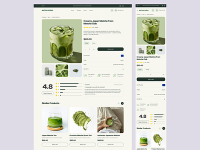 Matcha Product Page Design branding daily ui design ui ux