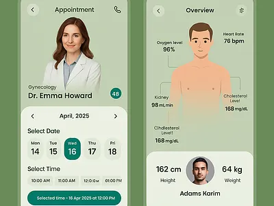 Telemedicine Booking Mobile App branding graphic design ui