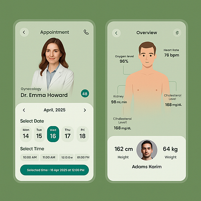 Telemedicine Booking Mobile App branding graphic design ui