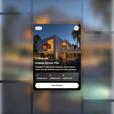 UI Card Exploration for Framify Design framer framer component library framer components framer development framer template framer templates framer website framify framify design real estate ui card ui widget web design