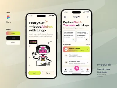 Lingo - AI Translate Mobile App Ui Design ai ai app ai assistant ai notes ai powered app ai translator artificial intelligence communication education app illustration language language app languages app design multilingual translate app translator ui ui design