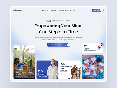 MindNest-Mental Health Website Hero best web design clinic website design doctor website health website hero section hospital website landing page medical website design meditation website mental health mental health websites website website design wellness website
