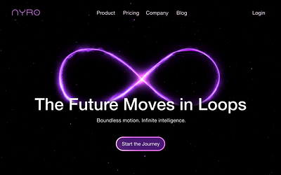 Day 51 - Infinite Motion, Infinite Intelligence ai animation design infinite infiniteloop landingpage microinteractions motion graphics product ui