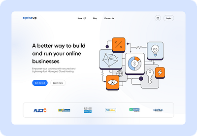 Upwrise – Business Tool SaaS Website clean design hero illustration landing landing page ui ux web