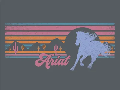 Freebird desert graphic design horse illustration retro sunset tee shirt western