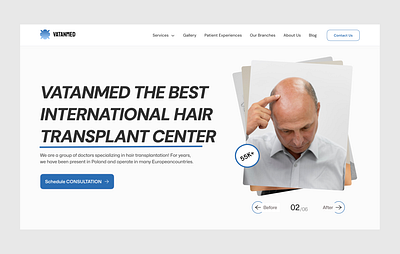 Mordan Hear Transplat servis website creativ cretive hero degital hero section landing page mordan mordan hero section
