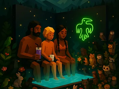 Mi Familia animals latin america lowpoly mexico mountains nature water