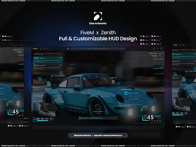 Zenith Hud UI I FiveM design figma gta hud illustration roleplay zenith