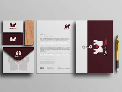 Brand identity design for Castle Wine | Krenny - Poland brandidentitydesign branding brandingmockup burgundycolortheme businesscarddesign castlewine dribbbleshowcase elegantbranding envelopedesign letterheaddesign luxurybranddesign minimaldesign modernbranding motion graphics packagingandbranding premiumdesign stationerydesign visualidentity winebranding winelogo