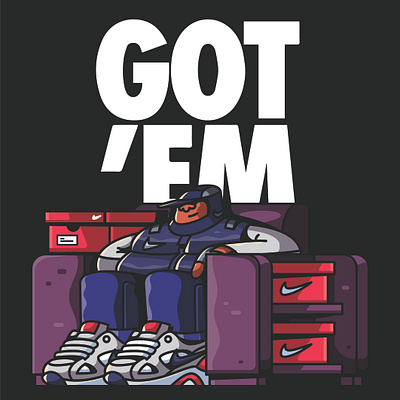 Nike GOT ‘EM vol 2 art character design drawing graffiti illustration nike sneakers street vector