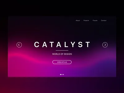 CATALYST Hero Section. 3d aesthetic black design gradiant graphic design illustration interface landing page minimal minimalist motion graphics pink purple ui uiux vibrant visualidentity web design