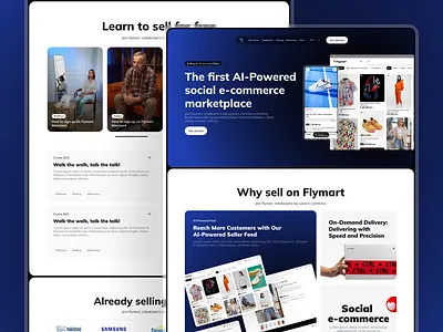 Landing Page blue clean ui ux web design