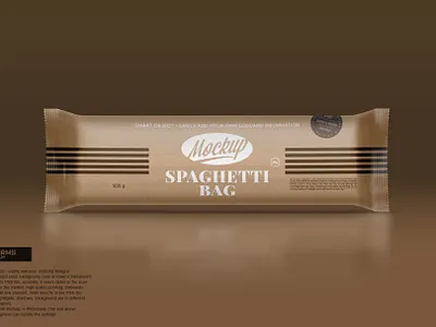 Kraft Spaghetti Bag Mockup design food illustration mock up mockup package packaging template