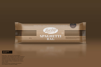 Kraft Spaghetti Bag Mockup design food illustration mock up mockup package packaging template