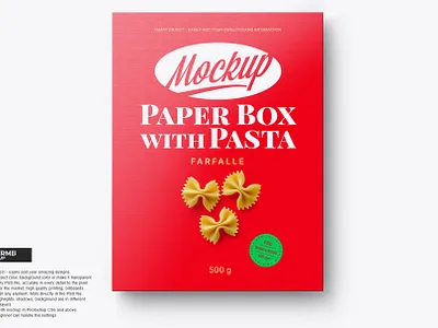 Paper Box with Pasta Mockup branding coffee design food graphic design illustration logo mock up mockup mockups pack package packaging product psd smart object template