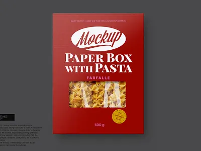 Paper Box with Pasta Mockup design food illustration mock up mockup package packaging template