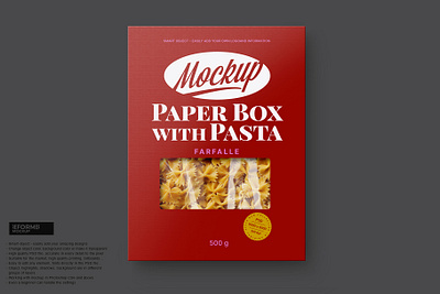 Paper Box with Pasta Mockup design food illustration mock up mockup package packaging template