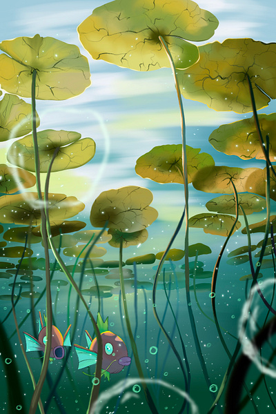 Magicarp Swimming in Lake graphic design ui