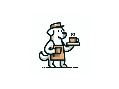 Dog Barista Mascot clean vector art
