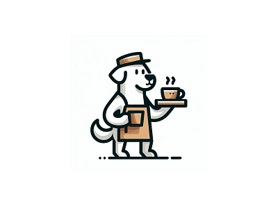 Dog Barista Mascot clean vector art