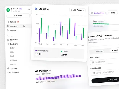 Blank UI Kit chart craftwork dashboard design system input interface loading minimal paywall sidebar ui kit