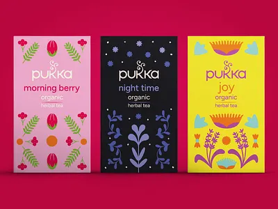 Pukka Tea packaging illustrations for Inky Goodness berry flavor illustration beverage illustrations beverage packaging illustrations colorful cpg illustrations digital art flavor illustrations illustration joy flavor illustration joy illustration morning berry illustration night flavor illustration night time illustration packaging illustrations tea packaging illustrations