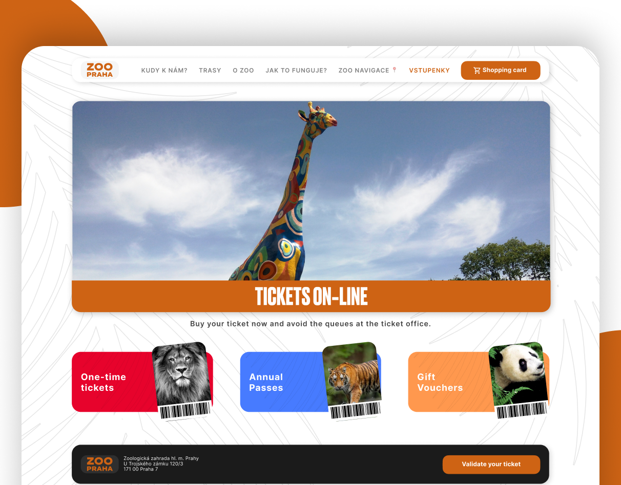 business card website for a zoo - ZOOPRAHA graphic design minimalism ui ux web web design zoo