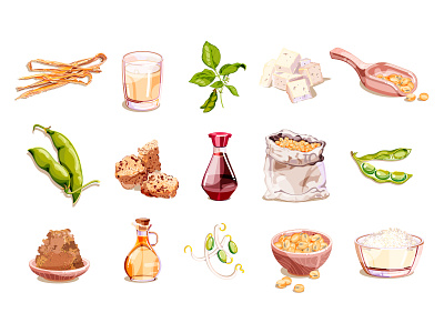 Soybean production illustration soya
