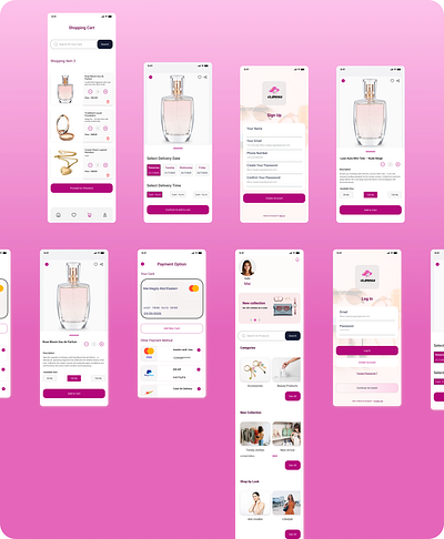 Glamore – User Profile UI for Beauty & Accessories App beauty app interaction design mobile app design modern design product design ui design ux design
