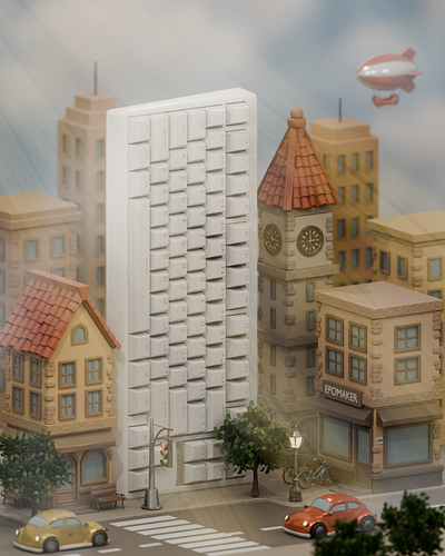 Mini Metropolis 3d blender branding design illustration