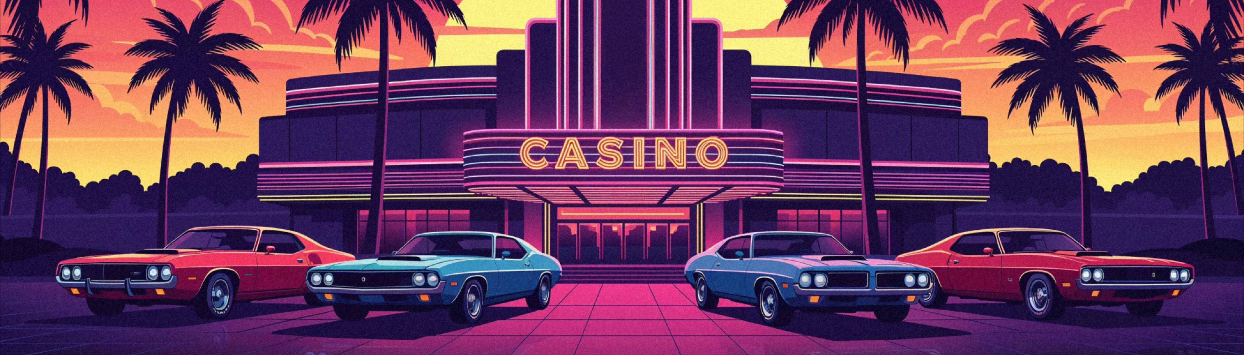 Miami Vice x Rockstar GTA Retro Art Illustrations betting casino digital art drawing game art gaming graphic design illustration miami vice nft retro slots vice city