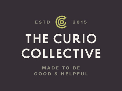 The Curio Collective Full Logo brand identity brand mark branding design graphic design logo monogram the curio co type vector visual identity