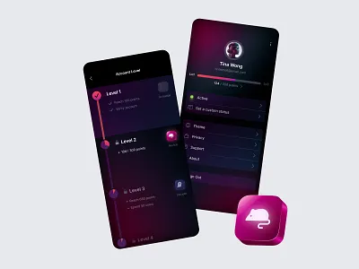 Account Levels / Tier account darkmode levels mobile purple settings tiers