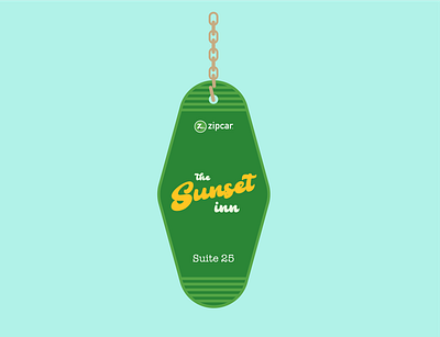 Old Motel Keychains design keychain motel roadtrip travel vintage zipcar
