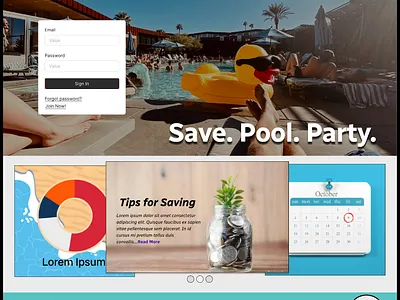 Pool Party Website Design design graphic design ux design